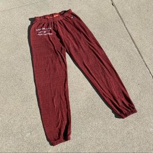 Aviator Nation red knit embroidered jogger sweat pants
